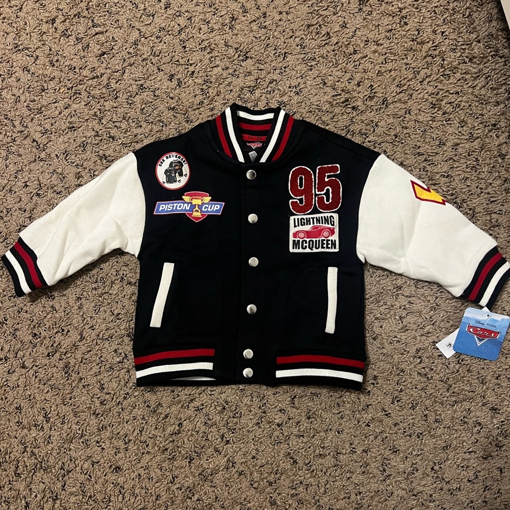 NWT Disney Cars Lightning McQueen Bomber Jacket Size 2T